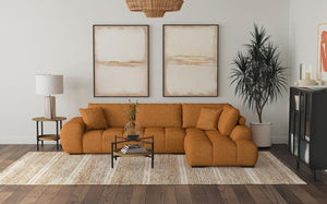  this L-shaped sectional sofa creates a rich