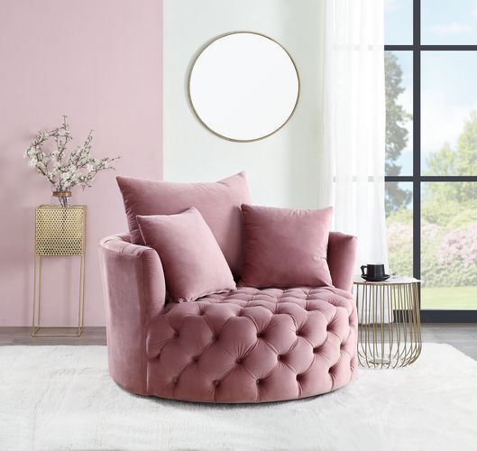 Zunyas - Accent Chair - Pink Velvet
