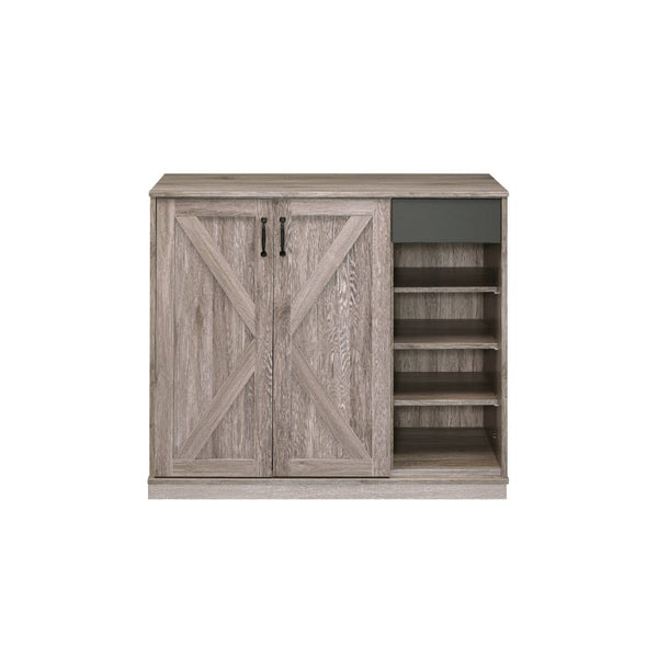 Rectangular Cabinet â€¢ Storage: LF 2 Barn Doors (Inside 5 Compartments, 4 Wooden Shelves, Adj), RF 1 Drw, 4 Open Compartment (4 Wooden Shelves, Adj) â€¢ Wooden Case Frame â€¢ Wooden Cabinet-Base (Plain Apron)<br/><br/><b>Product Features</b><ul><li>Recta