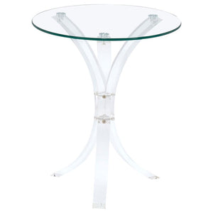  offering a sleek and practical surface for your living space. The clear acrylic