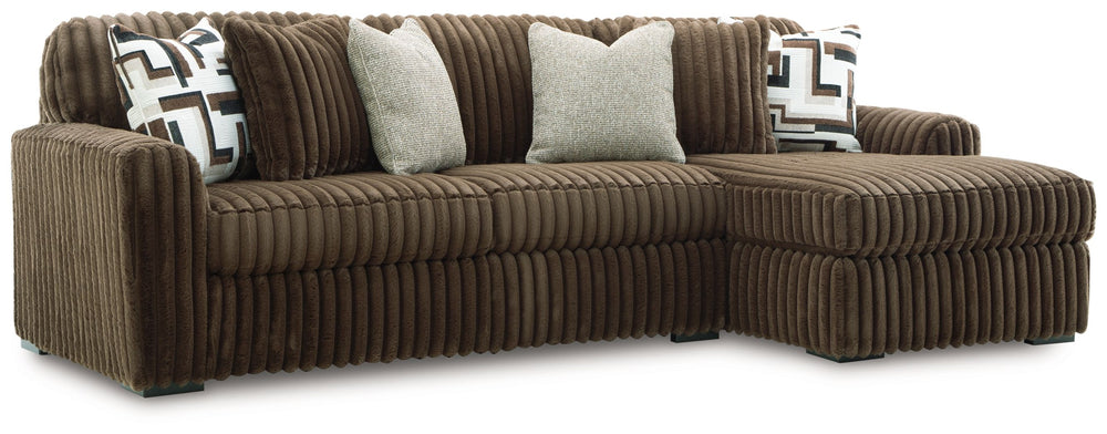 Wrapped in luxuriously soft jumbo corduroy, this sectional sofa with chaise takes cozy and inviting to a higher level. The sumptuous piece is perfect for unwinding after a long day, with exceptionally textured cushions that deliver pure indulgence. Now al