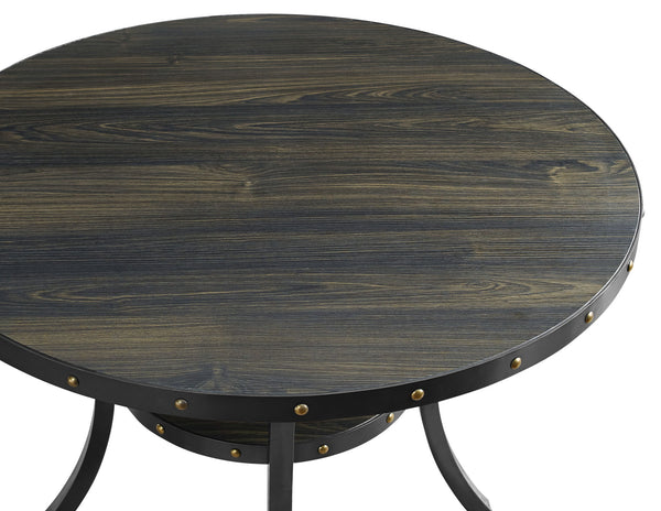 water and heat resistant melamine top. Study metal legs that add character and lon