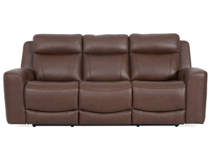 Introducing our comfortable and convenient Calgary sofa, designed with relaxation in mind. Calgary features power recline and headrest controls, allowing you to adjust your seating position easily. The over-padded headrests provide extra comfort, and the 