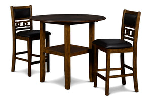  fitting into compact spaces with ease. The counter table and chair legs are crafted of