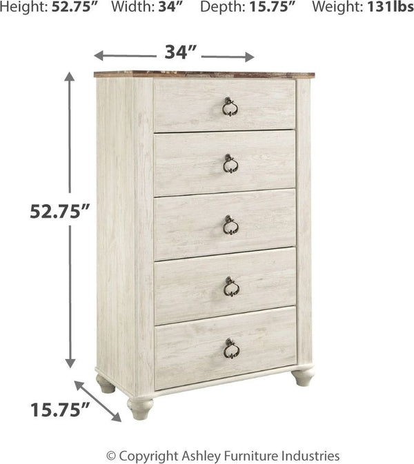 Willowton - Whitewash - 8 Pc. - Dresser