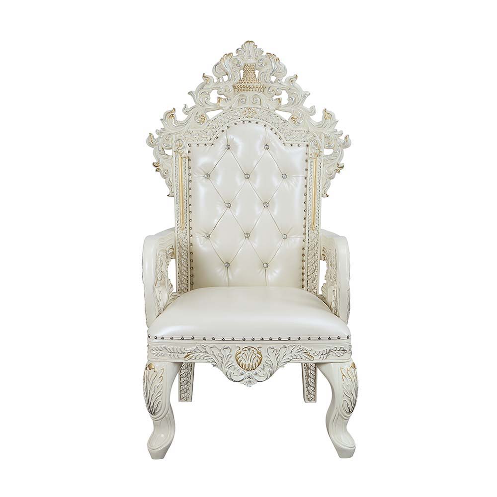 Exuding elegance and refinement, the Adara dining table is designed after the elaborate Rococo style. The single pedestal base is elaborate and commands the attention of everyone. Leave guests stunned with its beauty. Floral and leaf motives make up the c