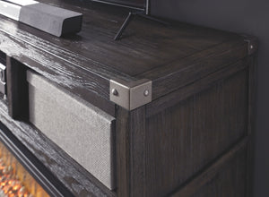  zinc-tone corner bracket accents and nailhead detailingâ€”is sure to complement any contemporary decor. Several vented open cubbies offer impressive shel