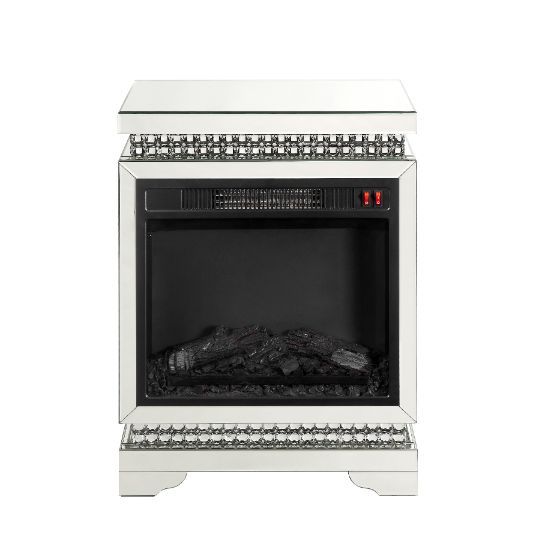 The Lotus LED Electric Fireplace will add a contemporary touch to any room in your home. With its clean lines, this brilliant rectangular accent piece showcases a distinctive style for an intriguing look. The unique piece has mirrored surfaces and is trim