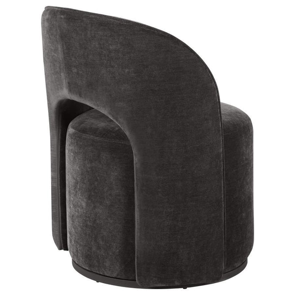 Harjo - Velvet Upholstered Swivel Accent Chair - Charcoal Gray