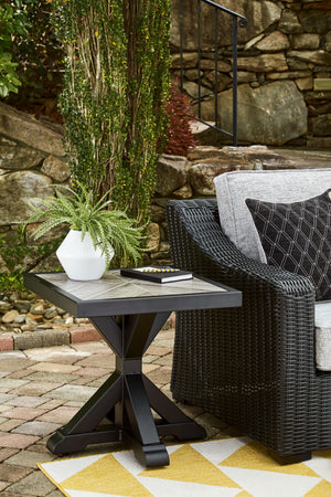  this end table elevates the art of alfresco living. Beautiful and durable enough for indoor and outdoor use