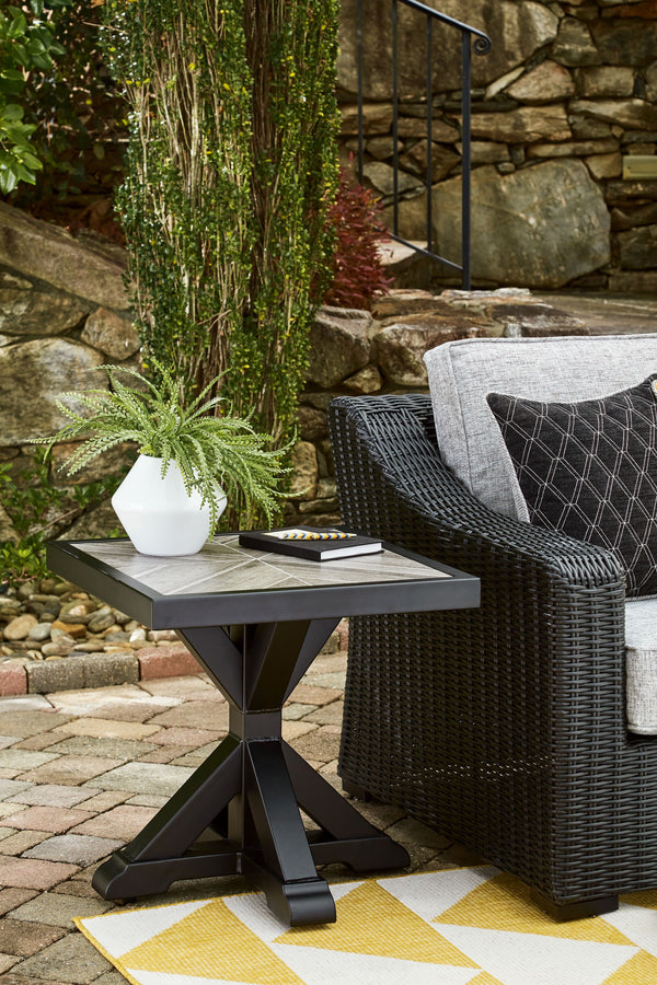  this end table elevates the art of alfresco living. Beautiful and durable enough for indoor and outdoor use