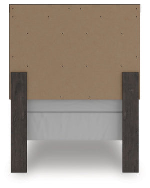 Prendonea - Charcoal - Twin Panel Bed