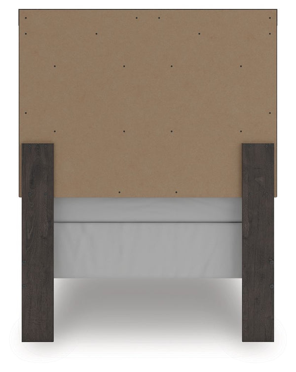 Prendonea - Charcoal - Twin Panel Bed
