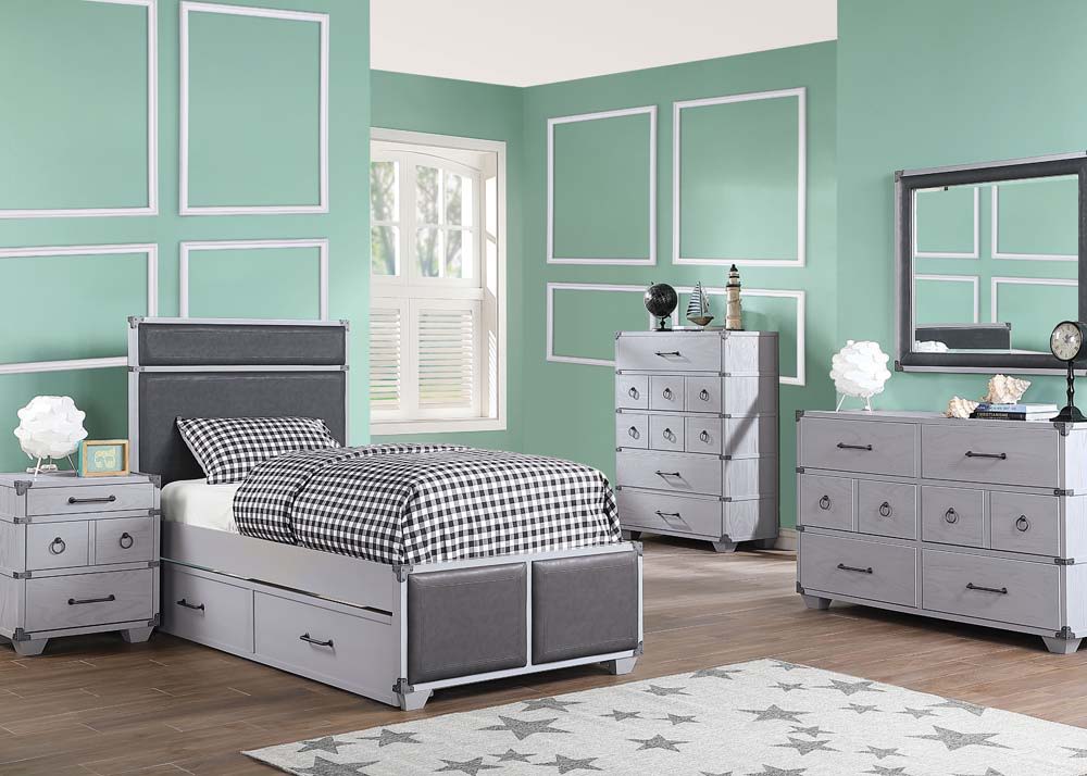 Update your kid-'s room with the sleek contemporary style of the stunning Orchest bedroom collection. The clean straight lines of this bedroom set give a modern look without over complicating it. This collection comes with two optional beds, choose from a