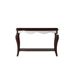 KD, Rectangular Leg Sofa Table â€¢ NO Storage (Open Base) â€¢â€¢ CONSTRUCTION â€¢â€¢ Wood Top & Scrolled Apron: Walnut Top & White Apron (Fixed Top) â€¢ Wood Cabriole Leg: Walnut Finish â€¢<br/><br/><b>Product Features</b><ul><li>Case: 1Pc/1Ctn</li><li>Fi