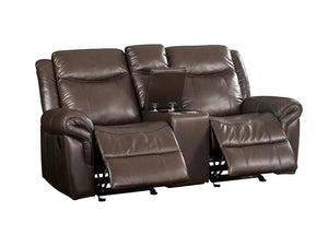 Lydia - Loveseat - Brown Leather Aire