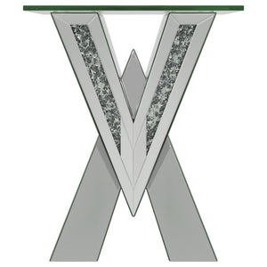  creating a glamorous and reflective design. Topped with a square