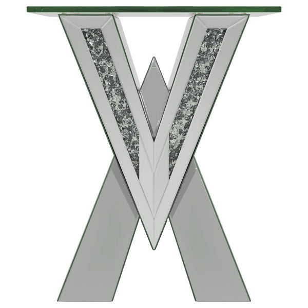  creating a glamorous and reflective design. Topped with a square