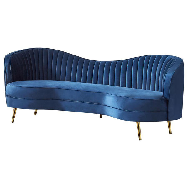 Sophia - Upholstered Channel Tufted Sofa - Blue
