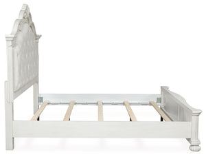 Montelaine - Antique White - California King Upholstered Panel Bed