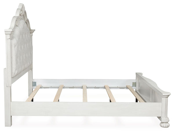 Montelaine - Antique White - California King Upholstered Panel Bed