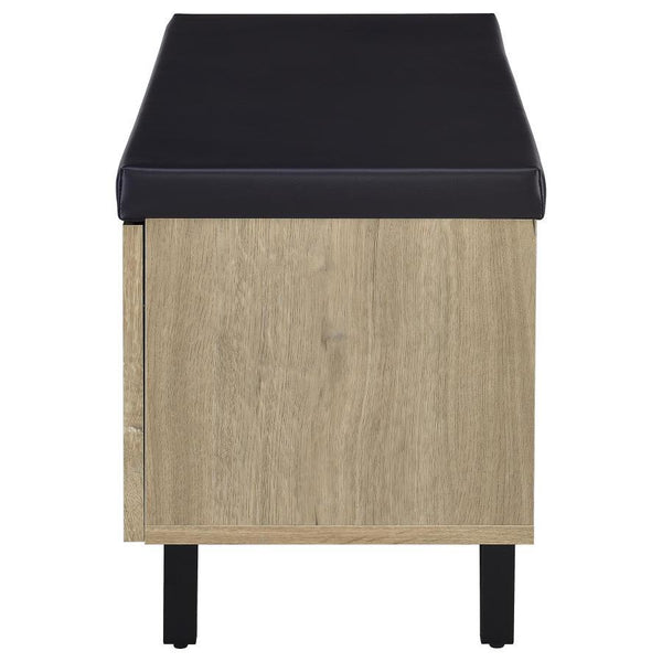 Brixton - 2-Door Padded Entryway Shoe Storage Bench - White Oak