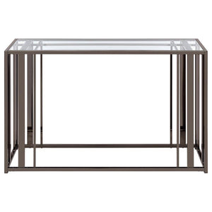 Adri - Glass Top Entryway Sofa Console Table - Black Nickel