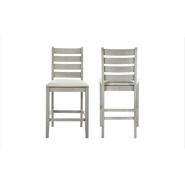 Pascal - Ladderback Counter Chair (Set of 2) - Driftwood