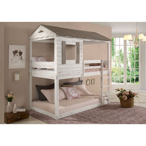 Darlene - Twin Over Twin Bunk Bed - Rustic White