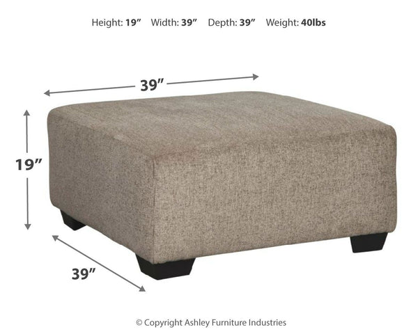 Ballinasloe - Platinum - Oversized Accent Ottoman