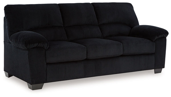 This sofa is a cozy interpretation of casual contemporary style. Its super-soft corduroy makes curling up with a book or your favorite show that much more comfortable. You-'re sure to appreciate its sincere styling and homey approach to relaxation.<br><br