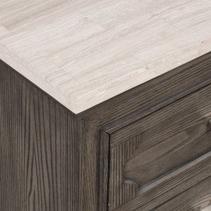 Lisbon - Marble Top Nightstand - Gray