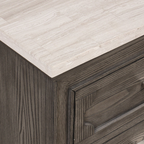 Lisbon - Marble Top Nightstand - Gray