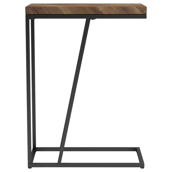 Sergio - Engineered Wood C-Shaped Side Table - Rustic Tobacco