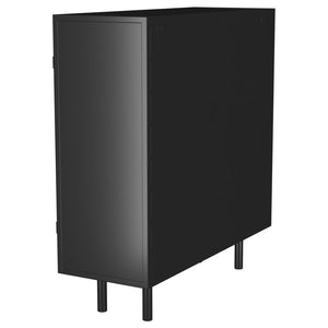  it features metal construction with a rich black finish that offers a neutral complement to your space