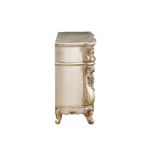  the dresser is crafted with romantic elements combining Queen Anne legs and ornate floral accents in matching antique finish. Add glamorous French provincial c
