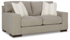 Classic comfort gets a mod twist with this loveseat. Its minimalistic approach and structured silhouette bring a clean-lined design element to your living room. Sink into the positively plush cushions while relaxing solo, or curl up with a glass of wine w