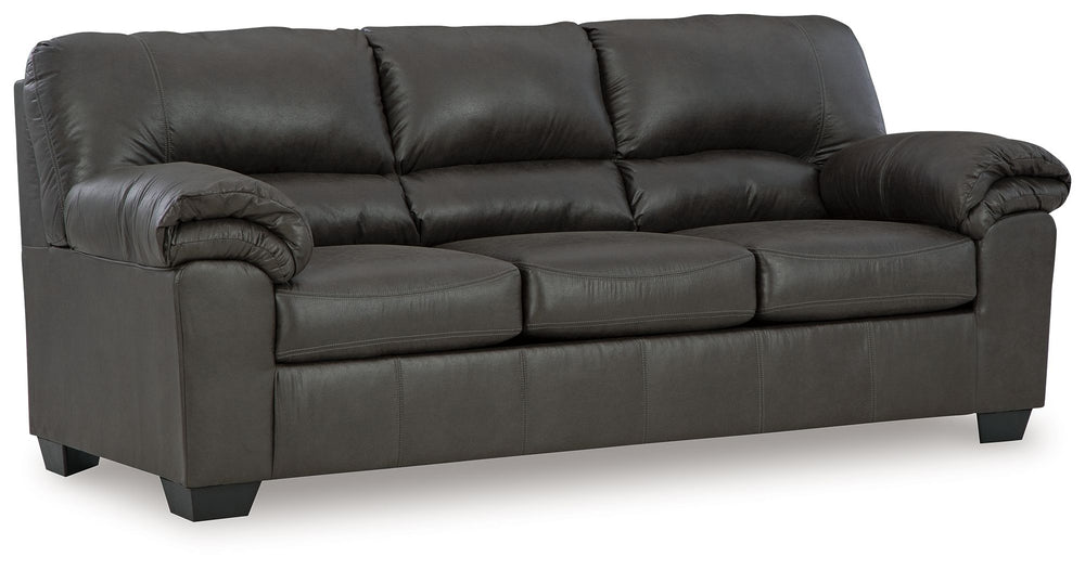 If you love the cool look of leather but long for the warm feel of fabric, youâ€™ll find this sofa fits the bill beautifully. Rest assured, the textural, multi-tonal upholstery is rich with character and interestâ€”while plush, pillowy cushions merge comf