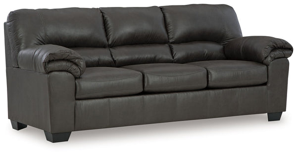 If you love the cool look of leather but long for the warm feel of fabric, youâ€™ll find this sofa fits the bill beautifully. Rest assured, the textural, multi-tonal upholstery is rich with character and interestâ€”while plush, pillowy cushions merge comf