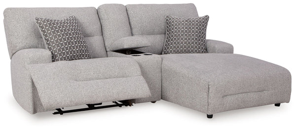 Acklen Place - Pewter - 3-Piece Power Reclining Sectional Sofa With Raf Chaise