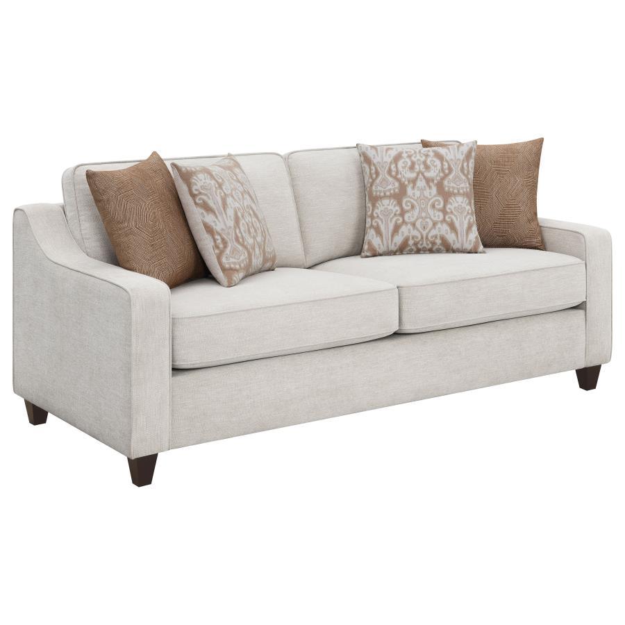 Discover a fusion of contemporary design and luxurious comfort in this accent lounge chair, where horizontal channeling meets the rich texture of bouclÃ© fabric. The thick, clear acrylic frame, crafted with the highest quality, surrounds the upholstered e