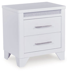 This nightstand is a showstopper, bringing a touch of modern glamour to your sanctuary. A sleek white finish and inset glitter accents create a sophisticated feel, while spacious drawers provide practical storage. Itâ€™s a simply stunning way to achieve t