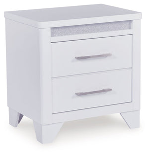 This nightstand is a showstopper, bringing a touch of modern glamour to your sanctuary. A sleek white finish and inset glitter accents create a sophisticated feel, while spacious drawers provide practical storage. Itâ€™s a simply stunning way to achieve t