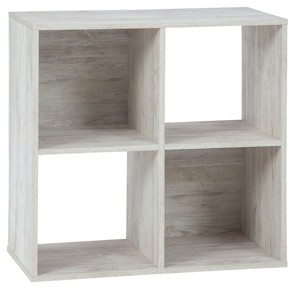 If itâ€™s coastal chic or cottage quaint style you long for, the Paxberry whitewashed four-cube organizer invites you to go to town. Its distinctive weatherworn finish conveys an easy-breezy sensibility, perfect for a restful bedroom retreat. Open and clo