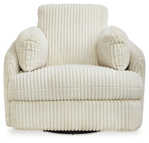  and swivels to cater to your every need. This chair also features posh bolster pillows and cleverly designed storage. Unwind and cu