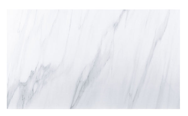  the dining table features a sturdy trestle base inspired by classical architecture aesthetic. White artificial marble top on the wooden frame creates a stunning two-tone design