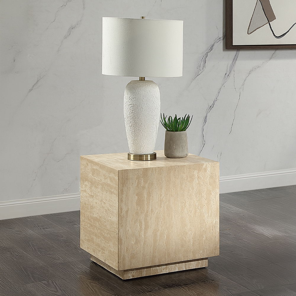 The natural wood grain finish exudes warmth and sophistication, while the clean lines and minimalist design offer a modern aesthetic. Perfect for both functional use and decorative display, this Deon table set seamlessly blends with various interior style