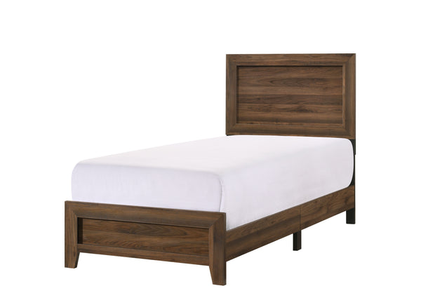 Millie - Twin 5 Piece Bedroom Set - Brown Cherry