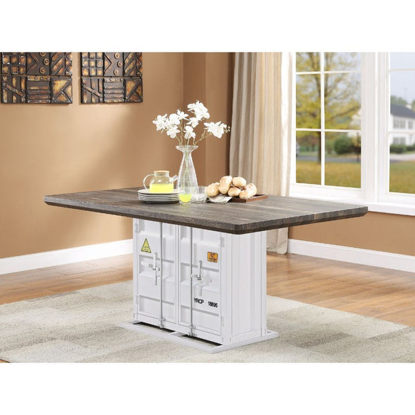 Cargo - Dining Table - Antique Walnut & White