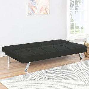  this chic sofa bed transforms from a spacious sofa to a place of rest for overnight guests. Unfold the linen-like upholstered backrest to lie 